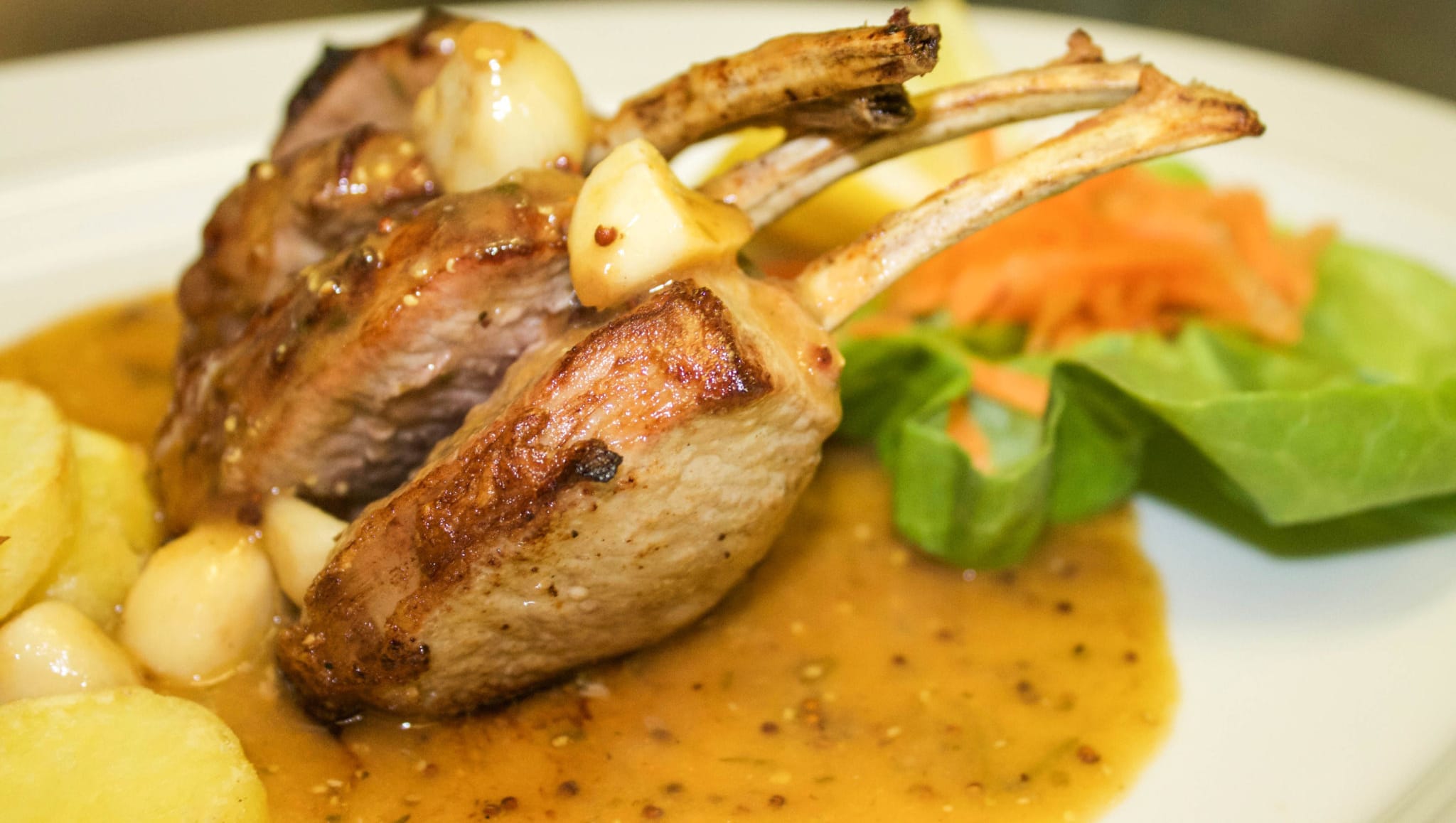Lamb Shanks on potatoes and sauce